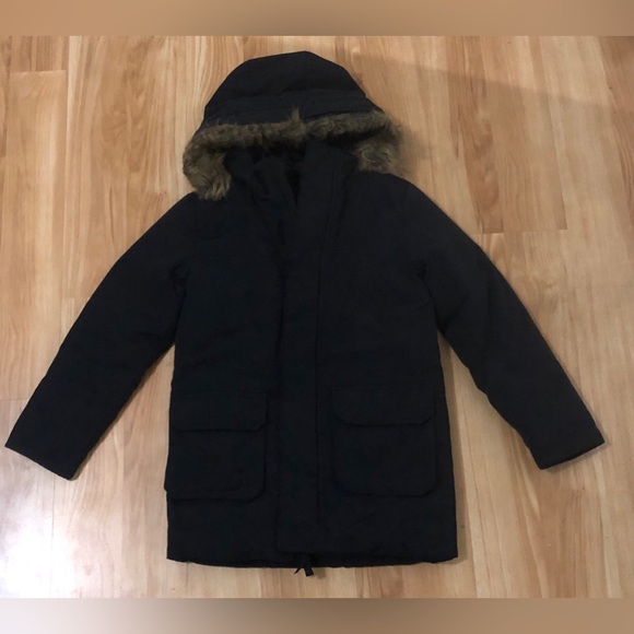 Swiss Tech Black Jacket with Brown Faux Fur - Picture 1 of 5